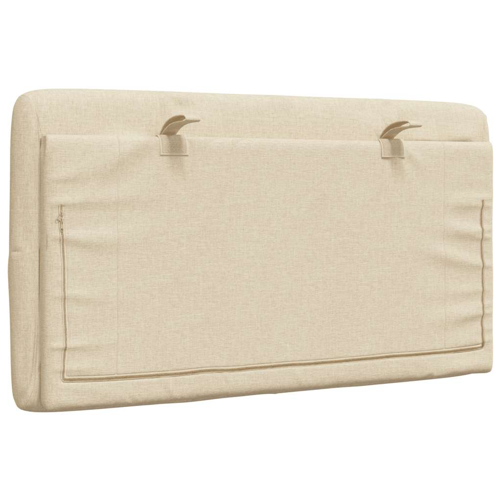 vidaXL Pernă pentru tăblie de pat, crem, 90 cm, material textil