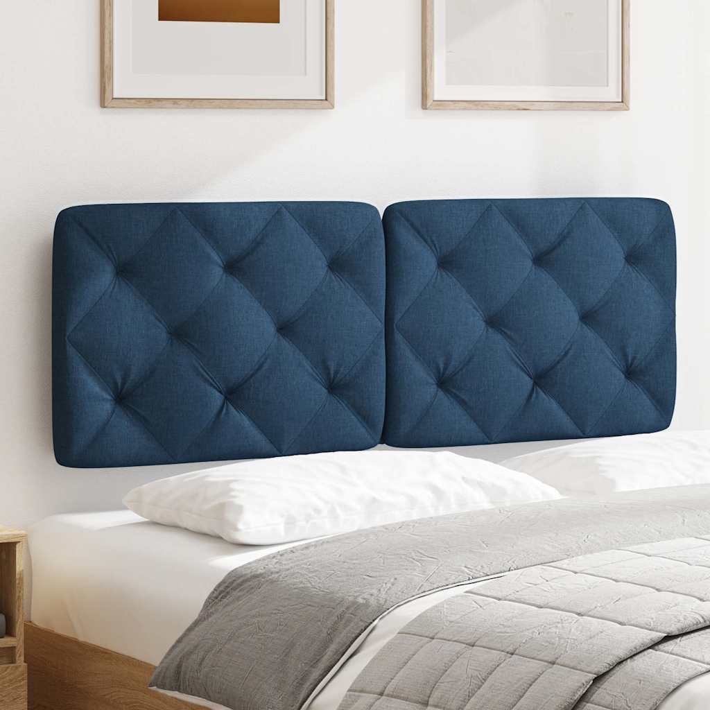 vidaXL Pernă pentru tăblie de pat, albastru, 120 cm, material textil vidaXL Pernă pentru tăblie de pat, albastru, 120 cm, material textil