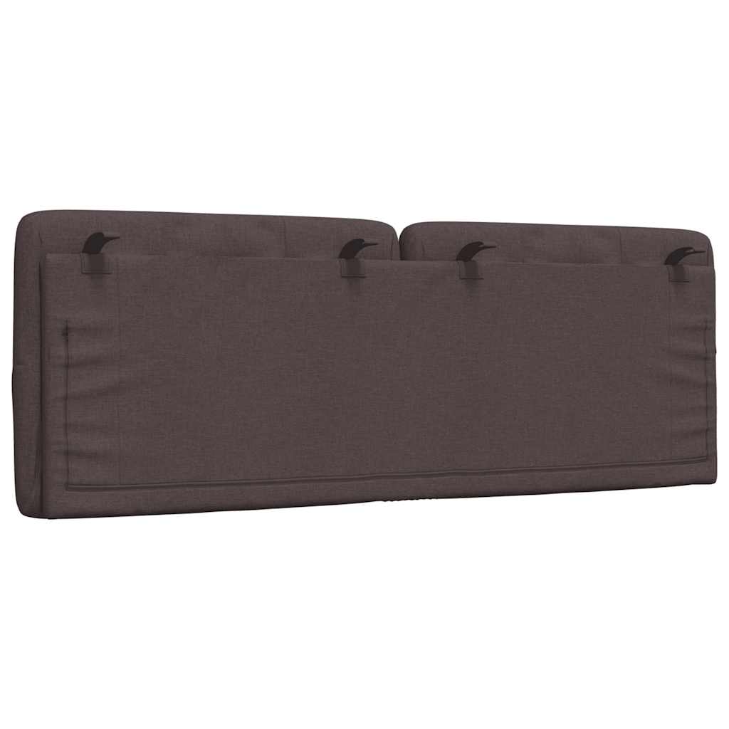 vidaXL Pernă pentru tăblie de pat maro închis, 140 cm, material textil