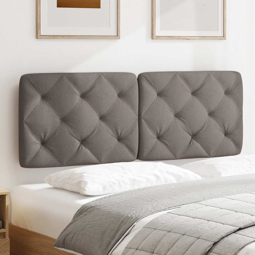 vidaXL Pernă pentru tăblie de pat, gri taupe, 140 cm, material textil vidaXL Pernă pentru tăblie de pat, gri taupe, 140 cm, material textil