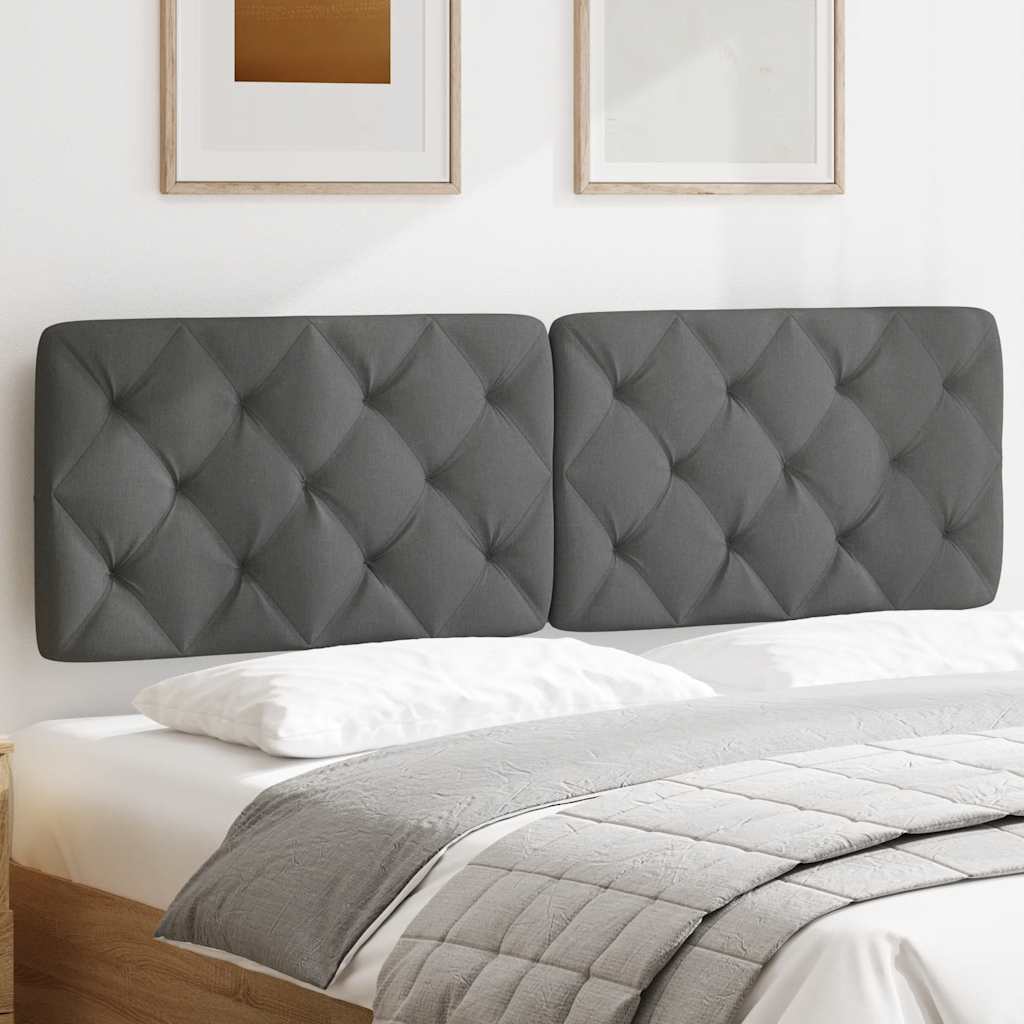 vidaXL Pernă pentru tăblie de pat, gri închis, 140 cm, material textil vidaXL Pernă pentru tăblie de pat, gri închis, 140 cm, material textil