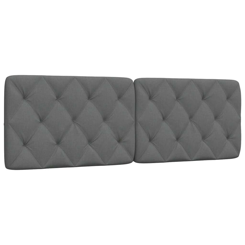 vidaXL Pernă pentru tăblie de pat, gri închis, 140 cm, material textil vidaXL Pernă pentru tăblie de pat, gri închis, 140 cm, material textil