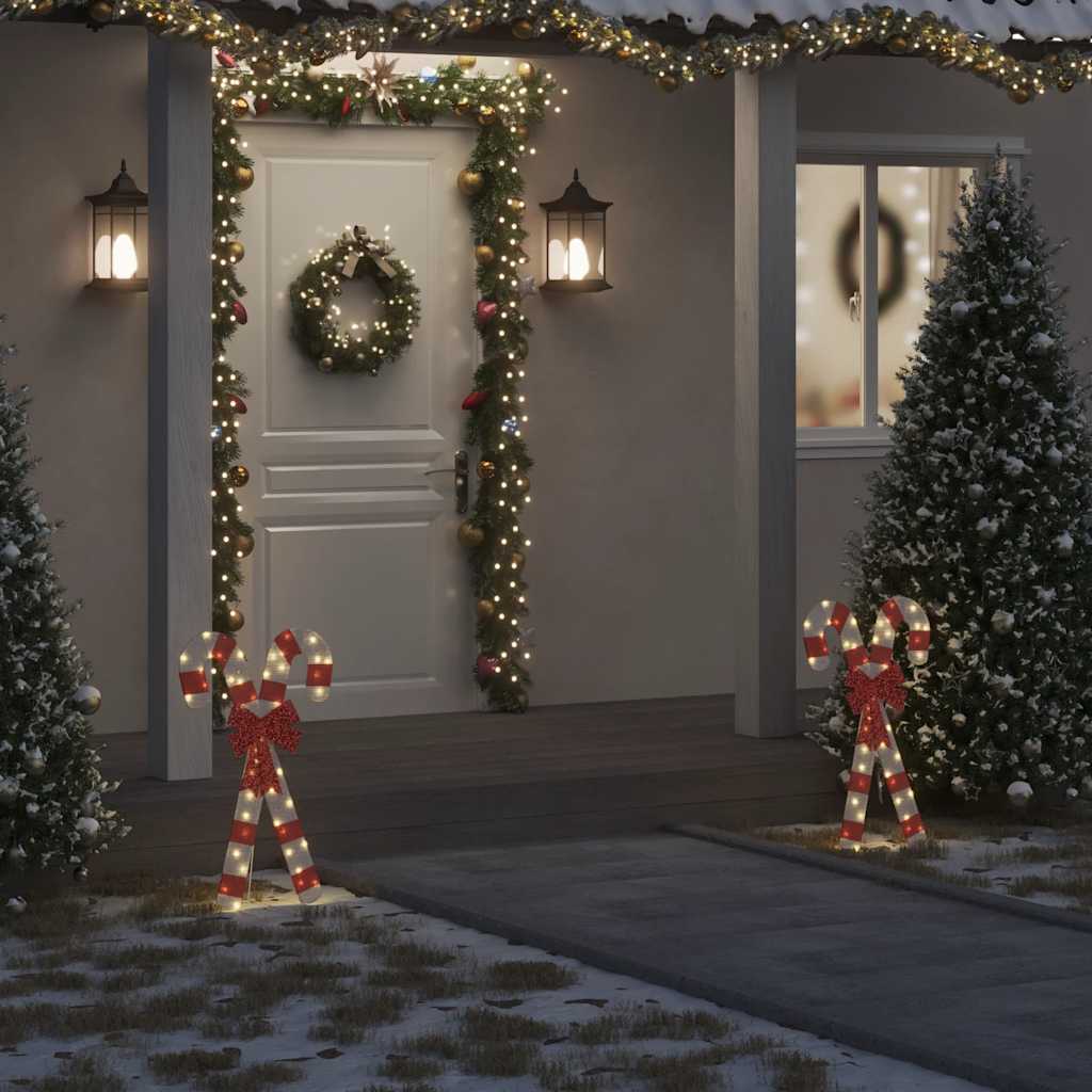 vidaXL Decoratune de Crăciun Baston de Bomboane 50 LED-uri Alb Cald