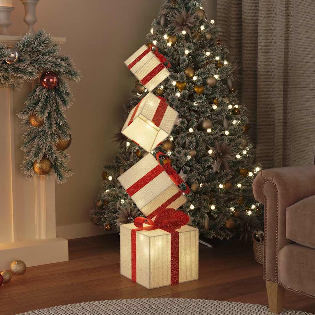 vidaXL Cutie cadou pentru decorațiuni de Crăciun 80 LED-uri alb cald vidaXL Cutie cadou pentru decorațiuni de Crăciun 80 LED-uri alb cald
