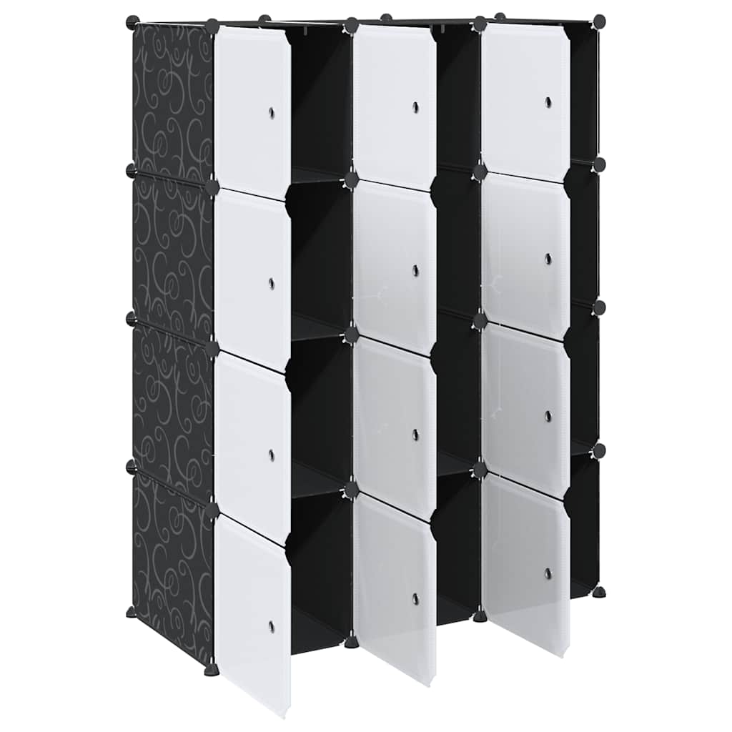 vidaXL Organizator cuburi depozitare cu 12 cuburi și tije de agățat PP vidaXL Organizator cuburi depozitare cu 12 cuburi și tije de agățat PP