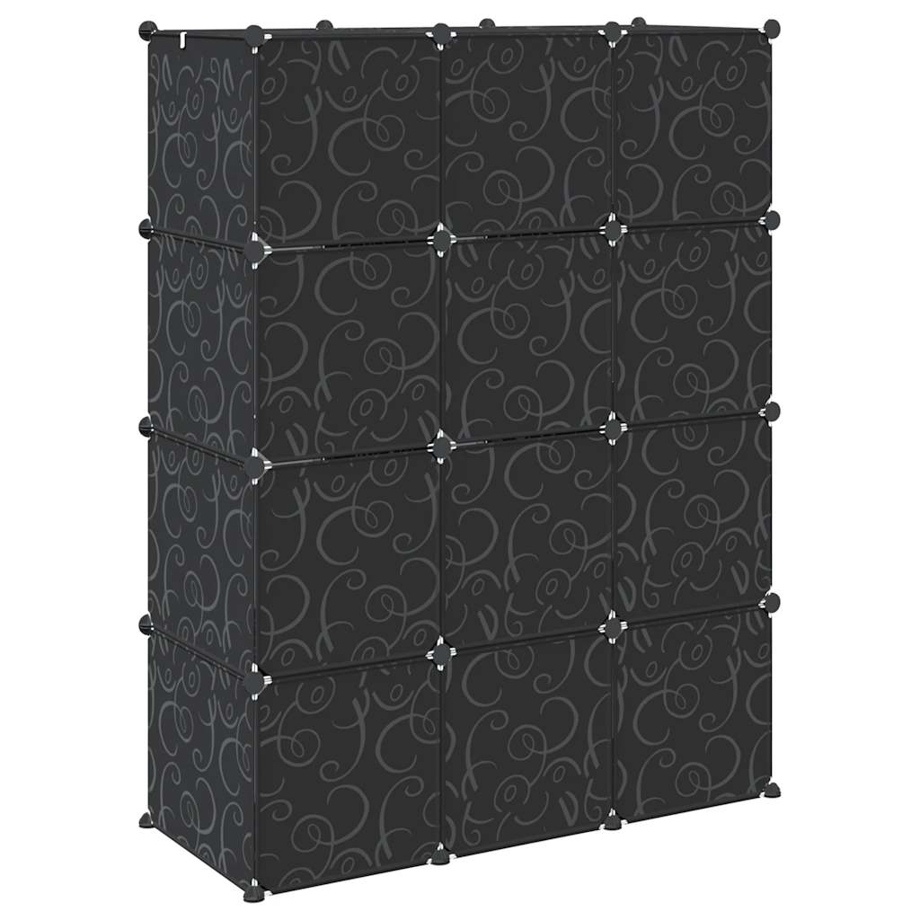 vidaXL Organizator cuburi depozitare cu 12 cuburi și tije de agățat PP vidaXL Organizator cuburi depozitare cu 12 cuburi și tije de agățat PP