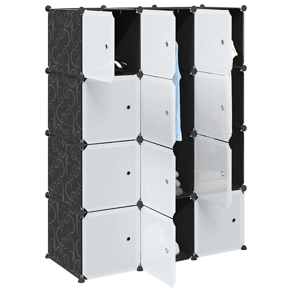 vidaXL Organizator cuburi depozitare cu 12 cuburi și tije de agățat PP vidaXL Organizator cuburi depozitare cu 12 cuburi și tije de agățat PP