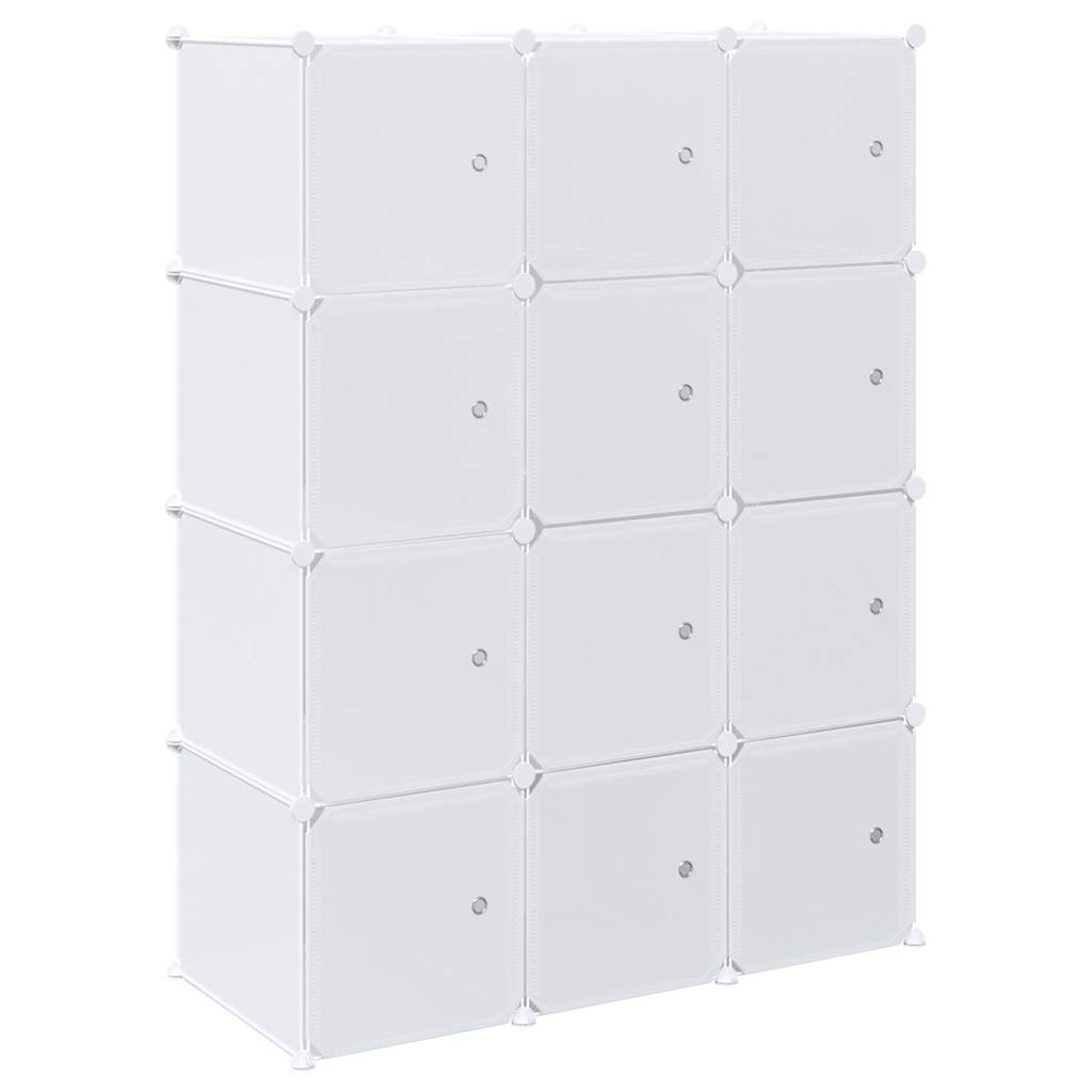 vidaXL Organizator cuburi depozitare cu 12 cuburi și tije de agățat PP vidaXL Organizator cuburi depozitare cu 12 cuburi și tije de agățat PP
