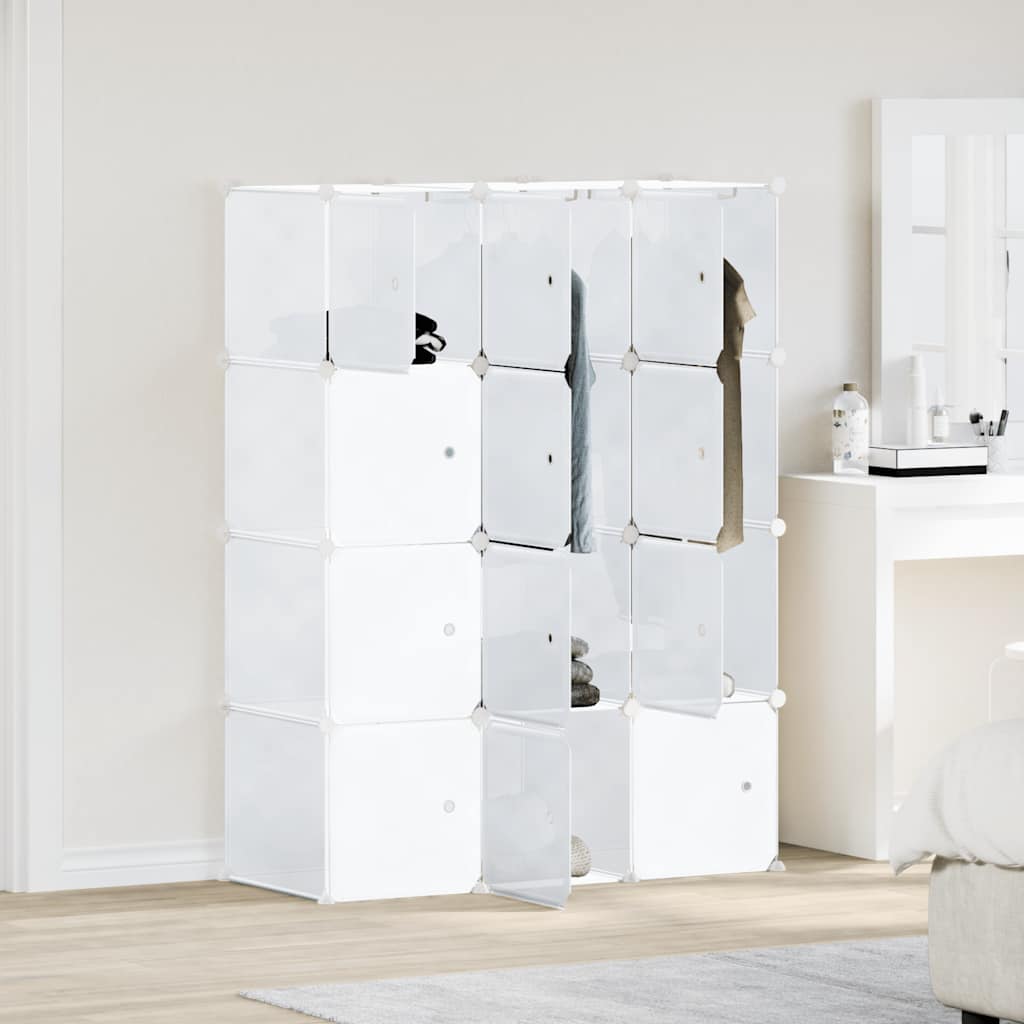 vidaXL Organizator cuburi depozitare cu 12 cuburi și tije de agățat PP vidaXL Organizator cuburi depozitare cu 12 cuburi și tije de agățat PP