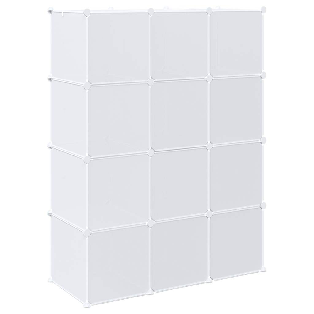vidaXL Organizator cuburi depozitare cu 12 cuburi și tije de agățat PP vidaXL Organizator cuburi depozitare cu 12 cuburi și tije de agățat PP