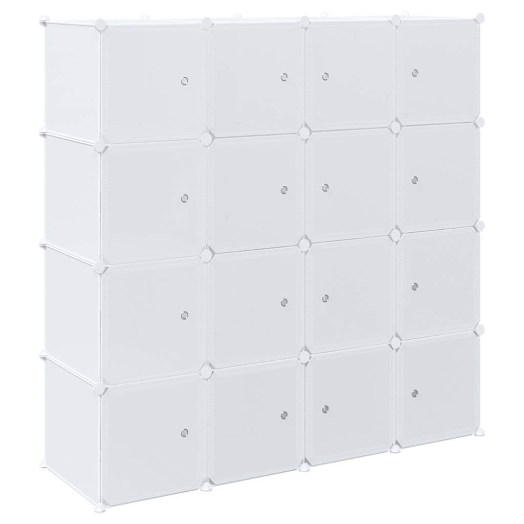 vidaXL Organizator cuburi depozitare cu 16 cuburi și tije de agățat PP vidaXL Organizator cuburi depozitare cu 16 cuburi și tije de agățat PP