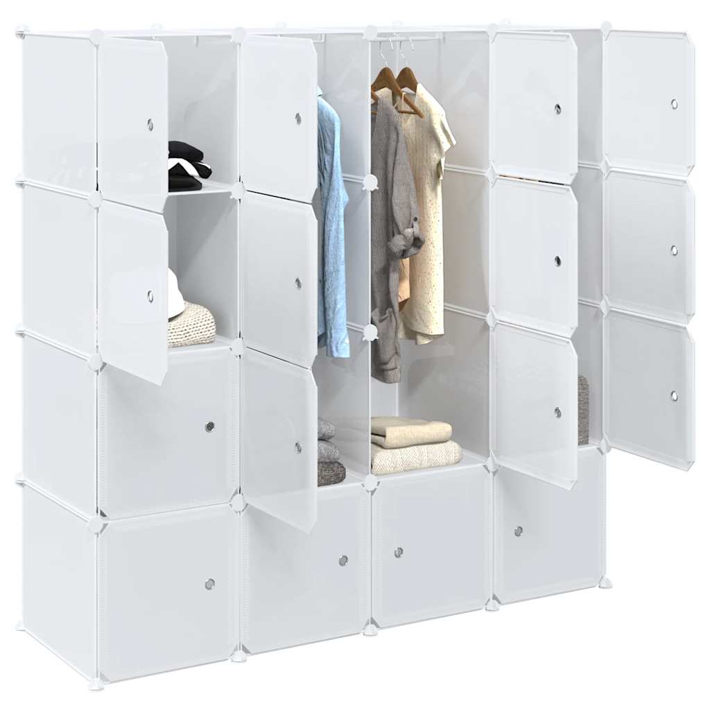 vidaXL Organizator cuburi depozitare cu 16 cuburi și tije de agățat PP vidaXL Organizator cuburi depozitare cu 16 cuburi și tije de agățat PP