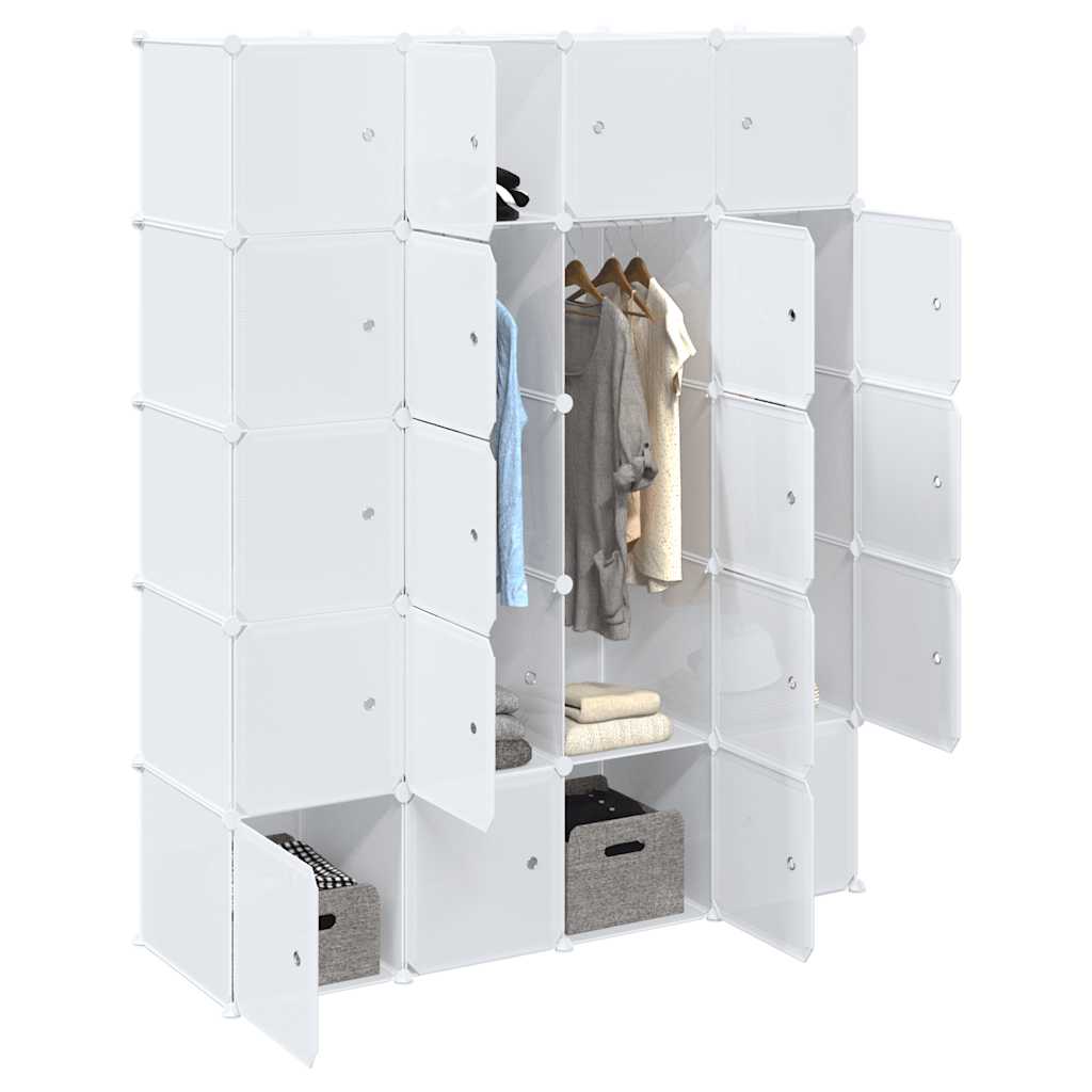 vidaXL Organizator cuburi depozitare cu 20 cuburi și tije de agățat PP vidaXL Organizator cuburi depozitare cu 20 cuburi și tije de agățat PP