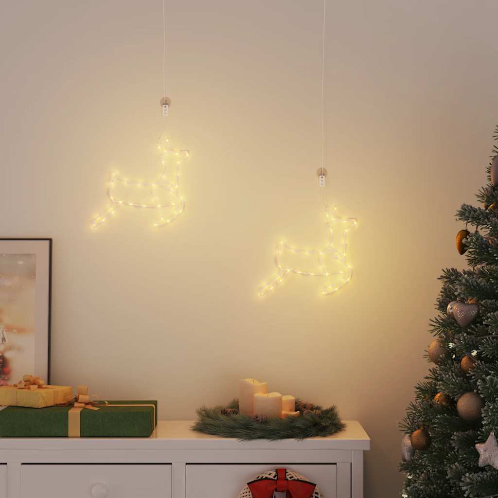 vidaXL Lumini de Crăciun Siluetă de ren 2 buc 35 LED-uri alb cald vidaXL Lumini de Crăciun Siluetă de ren 2 buc 35 LED-uri alb cald