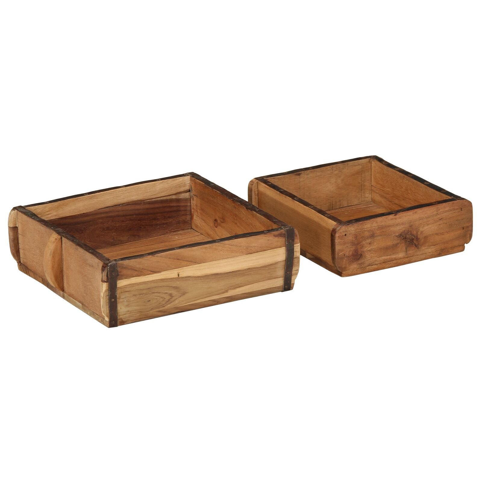 vidaXL Set tăvi, 2 buc., lemn masiv reciclat vidaXL Set tăvi, 2 buc., lemn masiv reciclat