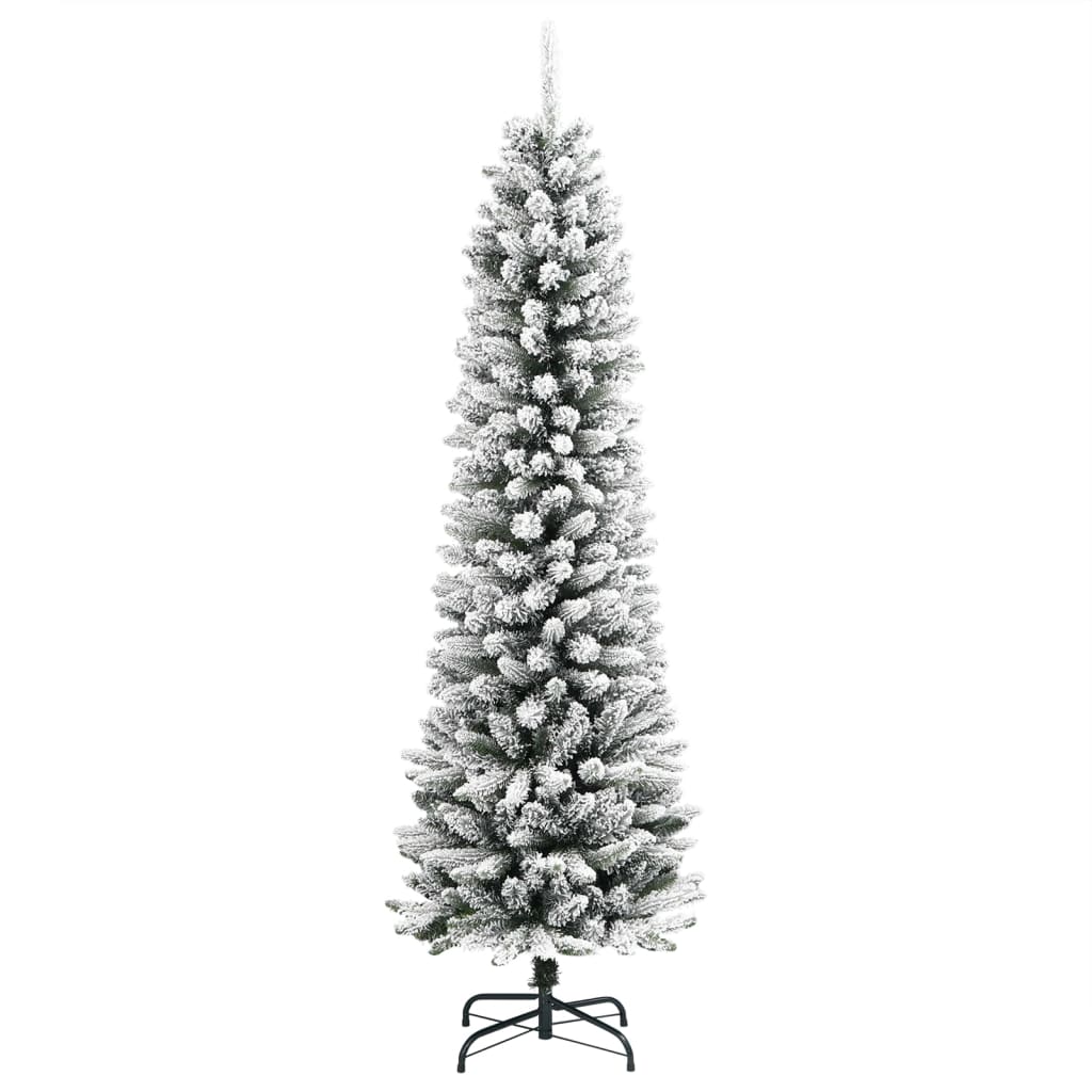 vidaXL Brad de Crăciun artificial slim cu zăpadă pufoasă 120 cm PVC&PE vidaXL Brad de Crăciun artificial slim cu zăpadă pufoasă 120 cm PVC&PE