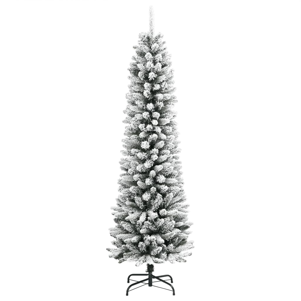 vidaXL Brad de Crăciun artificial slim cu zăpadă pufoasă 240 cm PVC&PE