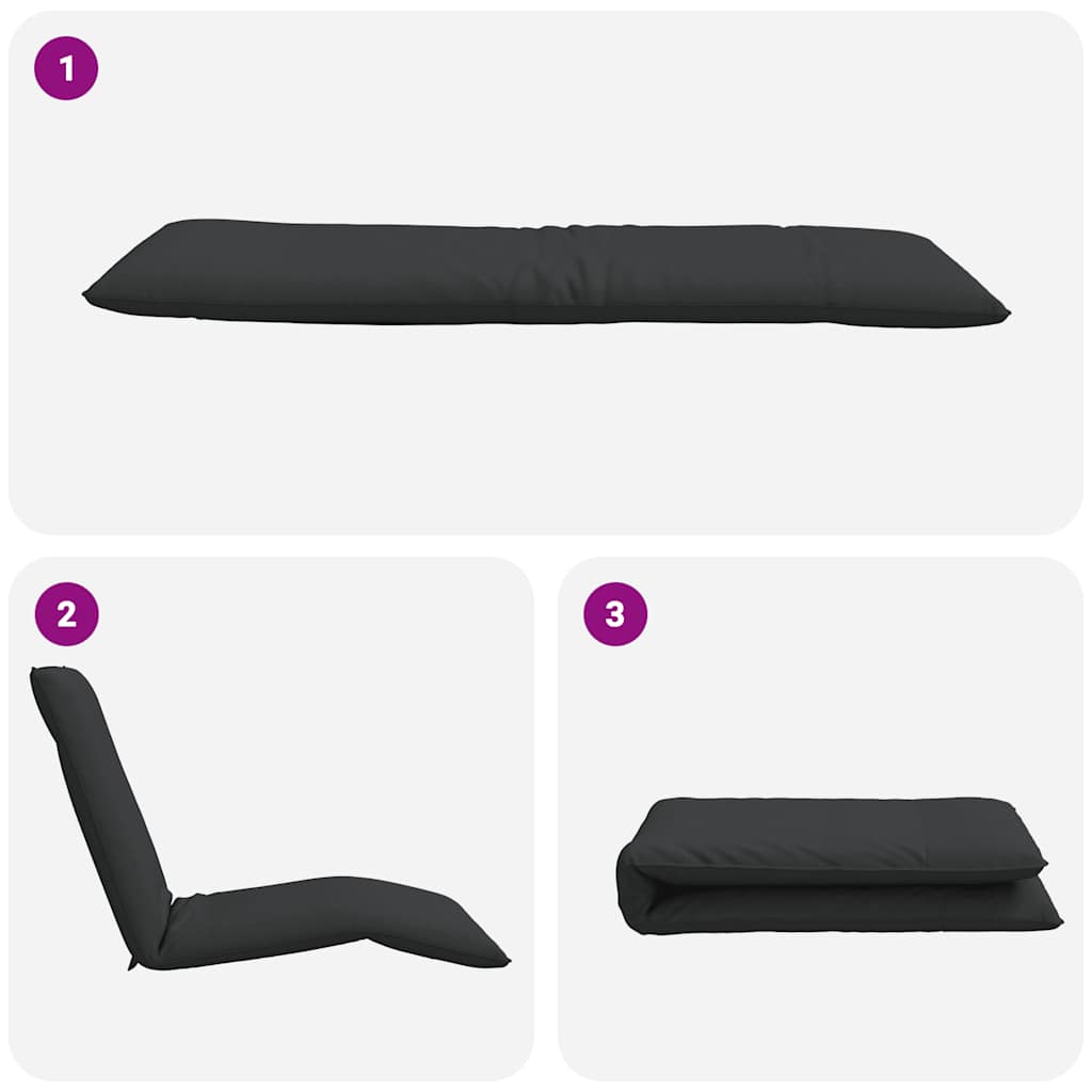 vidaXL Șezlong pliabil negru 175x54x8,5 cm țesătură Oxford