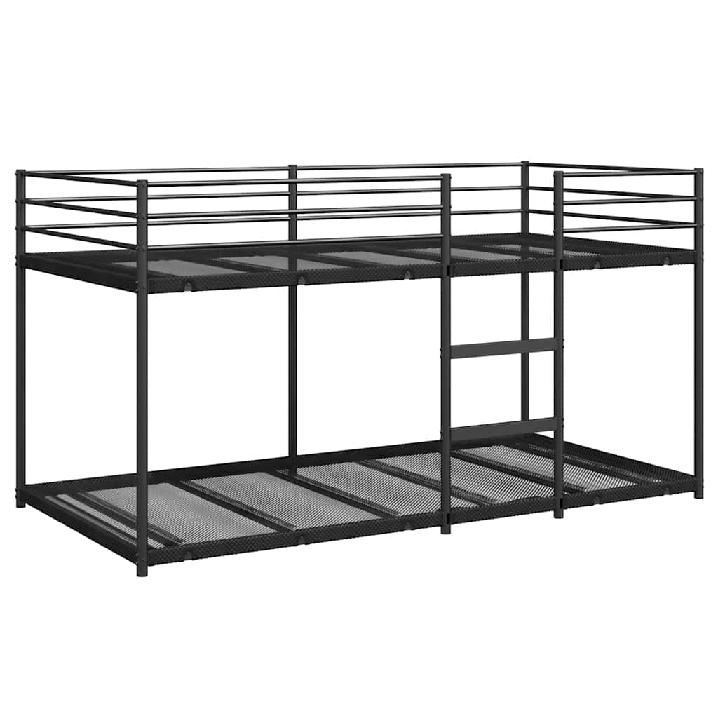 vidaXL Pat supraetajat fără saltea negru 75x190 cm oțel