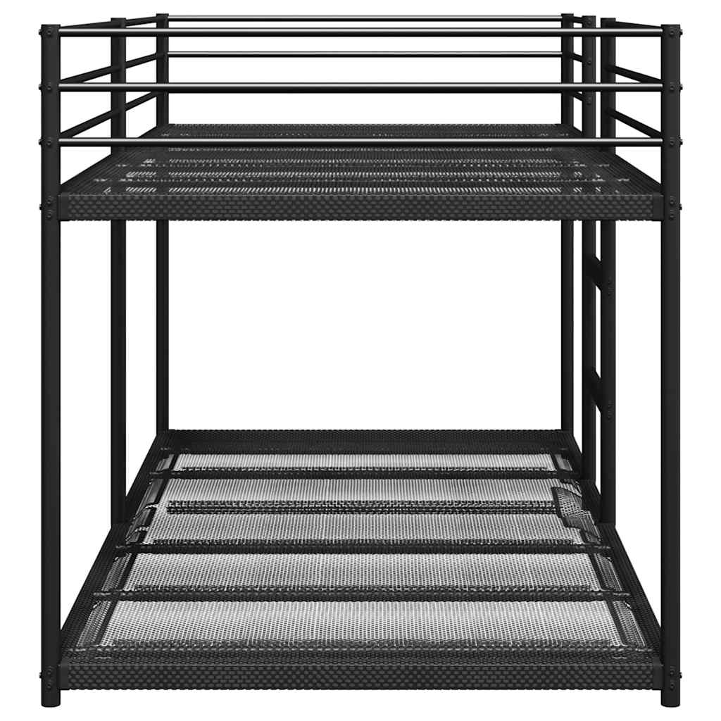vidaXL Pat supraetajat fără saltea negru 75x190 cm oțel