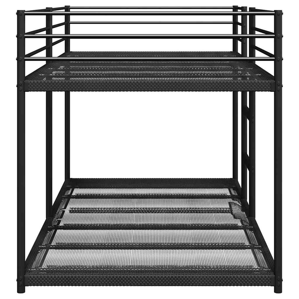 vidaXL Pat supraetajat fără saltea negru 90x190 cm oțel vidaXL Pat supraetajat fără saltea negru 90x190 cm oțel