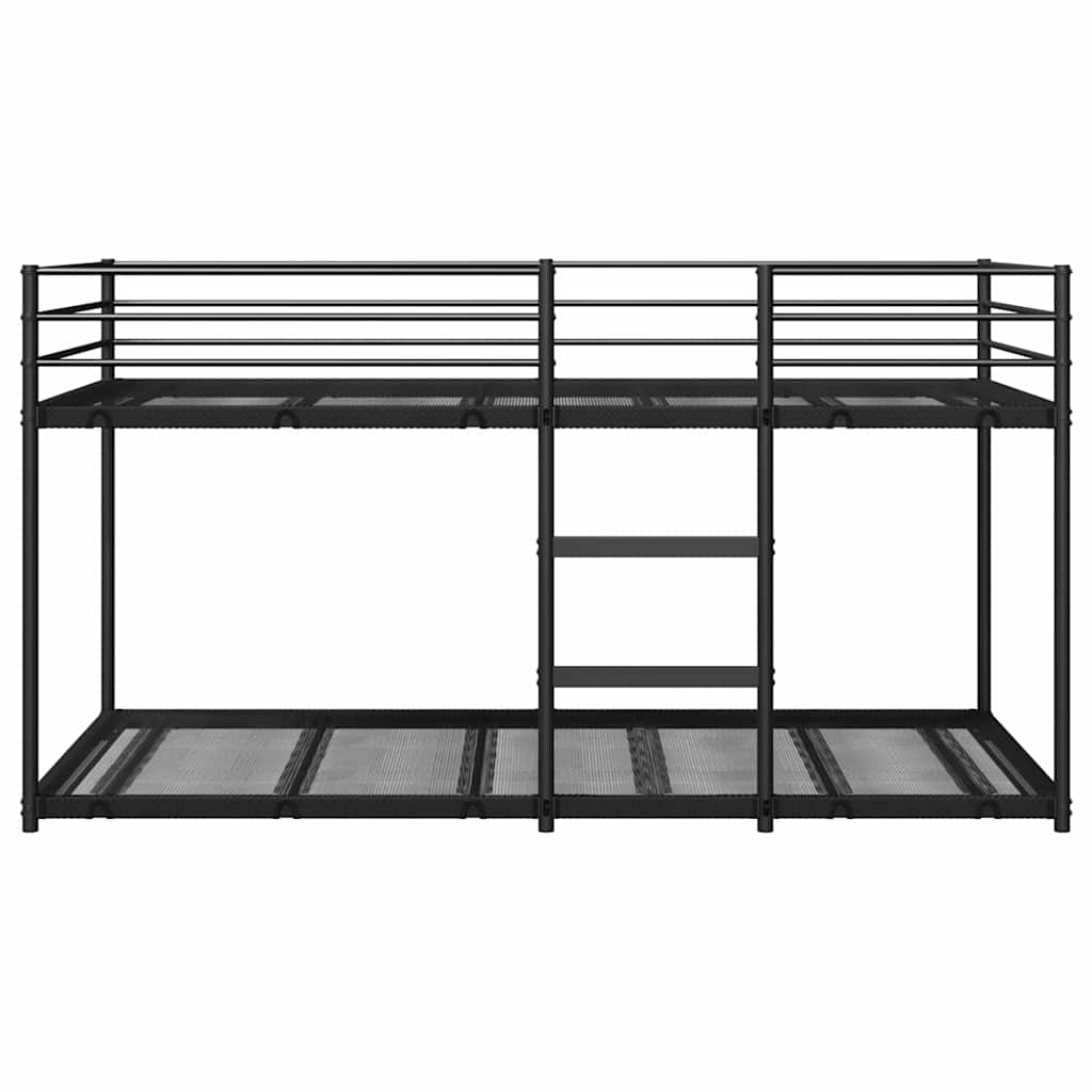 vidaXL Pat supraetajat fără saltea negru 100x190 cm oțel