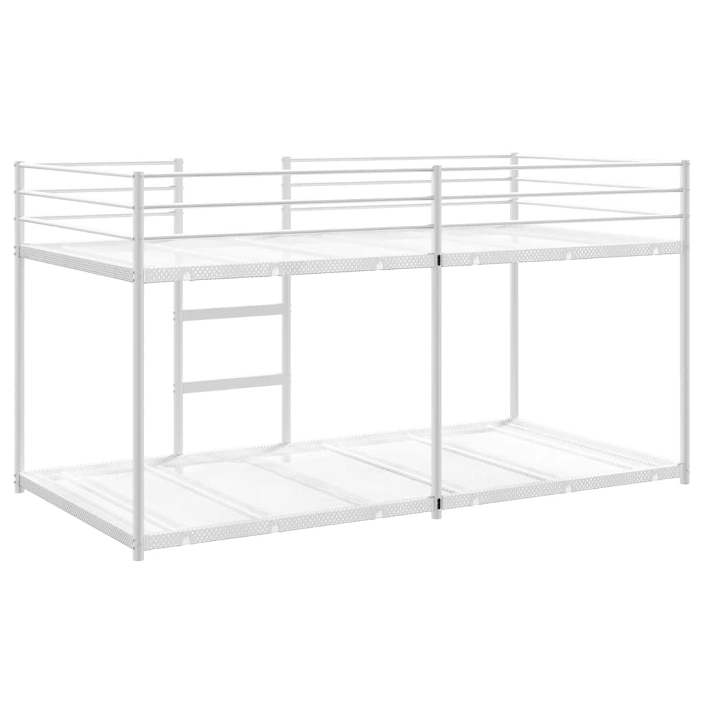 vidaXL Pat supraetajat fără saltea alb 100x190 cm oțel