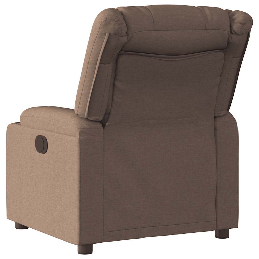 vidaXL Fotoliu rabatabil, maro, material textil
