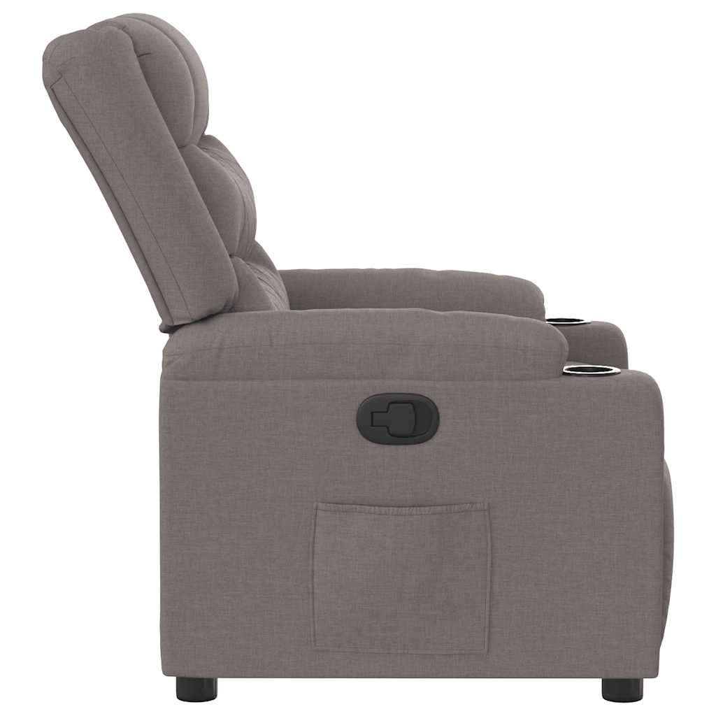 vidaXL Fotoliu rabatabil, gri taupe, material textil