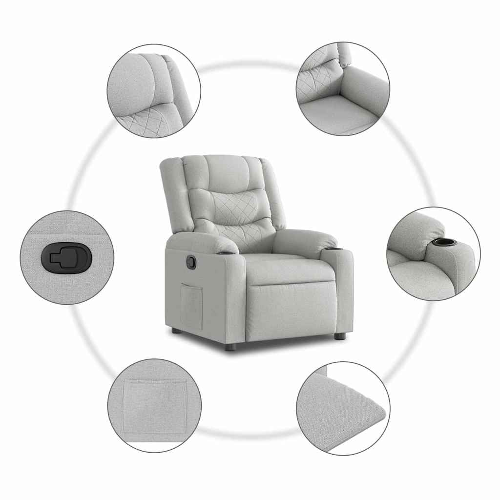 vidaXL Scaun extensibil din stofă gri nor vidaXL Scaun extensibil din stofă gri nor
