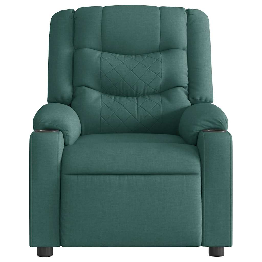 vidaXL Fotoliu de masaj rabatabil, verde închis, material textil vidaXL Fotoliu de masaj rabatabil, verde închis, material textil