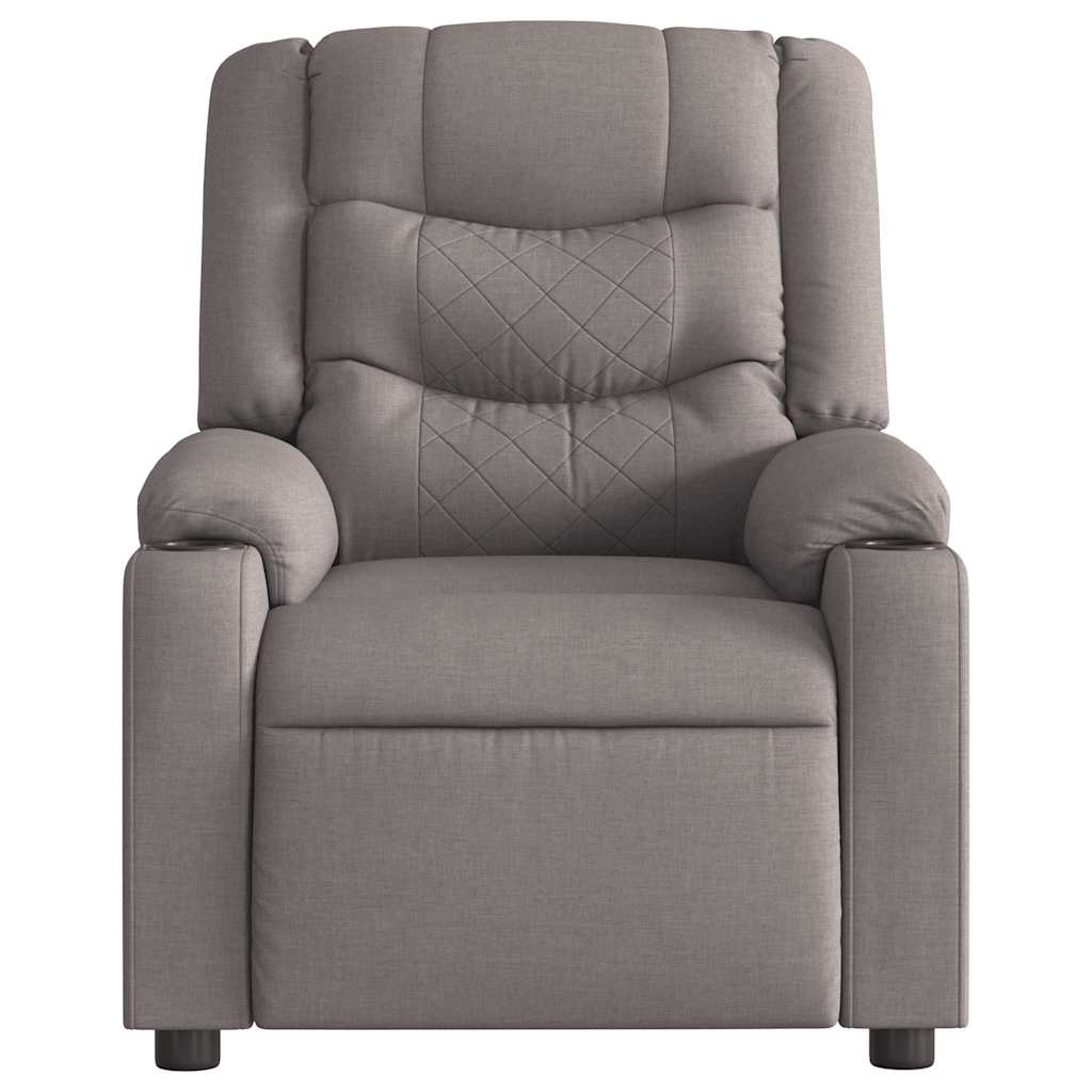 vidaXL Fotoliu de masaj rabatabil, gri taupe, material textil