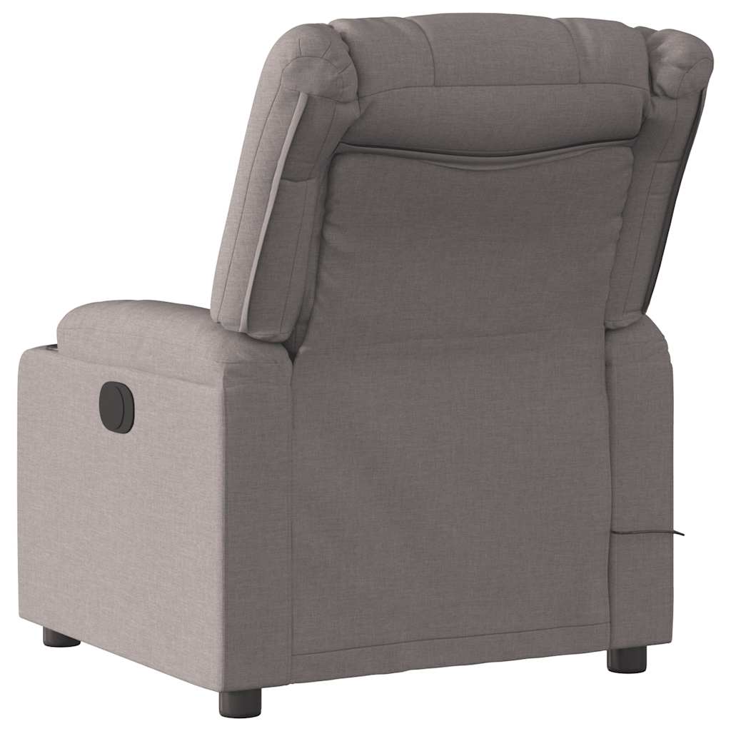 vidaXL Fotoliu de masaj rabatabil, gri taupe, material textil