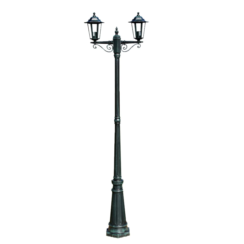 Felinar de grădină Brighton cu 2 brațe 215 cm Verde Felinar de grădină Brighton cu 2 brațe 215 cm Verde