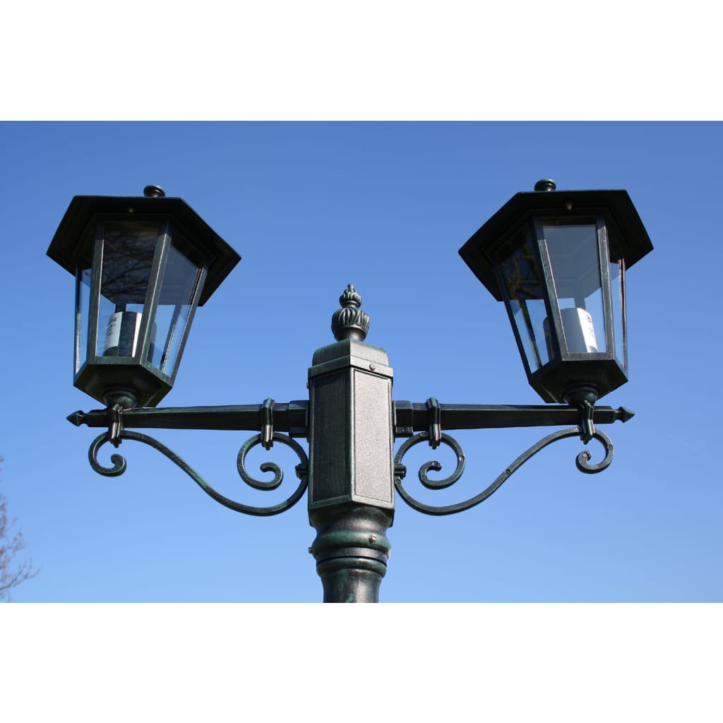 Felinar de grădină Brighton cu 2 brațe 215 cm Verde Felinar de grădină Brighton cu 2 brațe 215 cm Verde