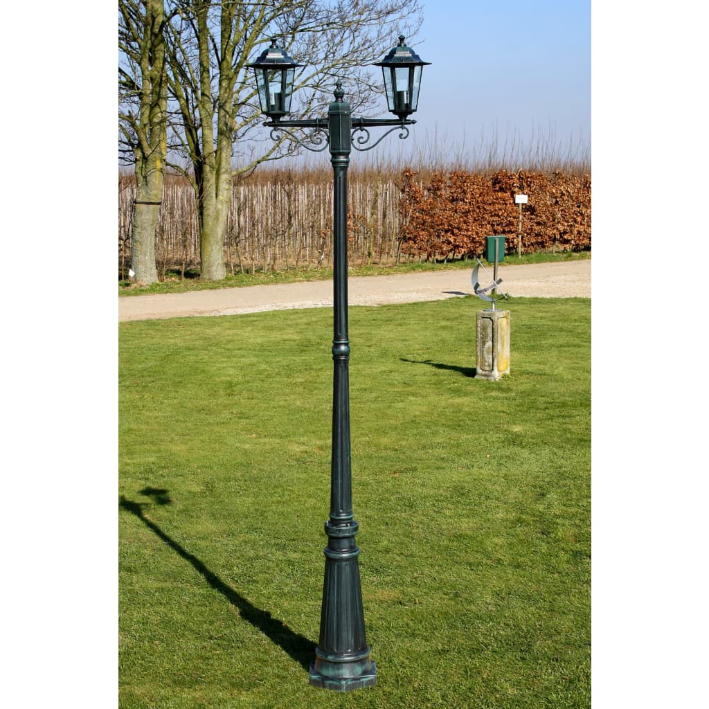 Felinar de grădină Brighton cu 2 brațe 215 cm Verde Felinar de grădină Brighton cu 2 brațe 215 cm Verde