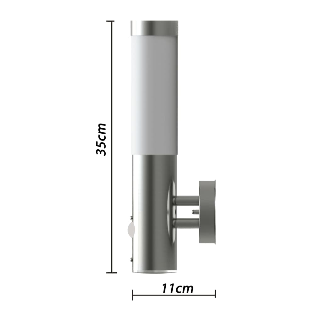 vidaXL Lampă de perete exterior cu senzor de mișcare, oțel inoxidabil vidaXL Lampă de perete exterior cu senzor de mișcare, oțel inoxidabil