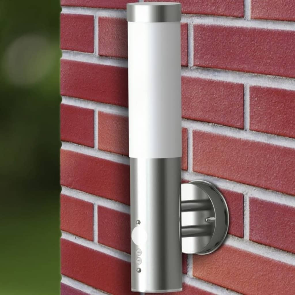 vidaXL Lampă de perete exterior cu senzor de mișcare, oțel inoxidabil vidaXL Lampă de perete exterior cu senzor de mișcare, oțel inoxidabil
