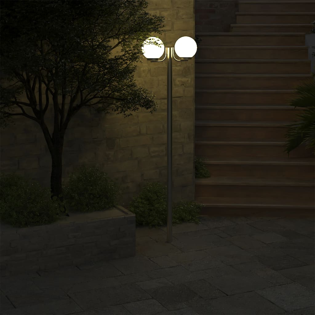 vidaXL Lampă de grădină cu stâlp, 2 lămpi, 220 cm vidaXL Lampă de grădină cu stâlp, 2 lămpi, 220 cm