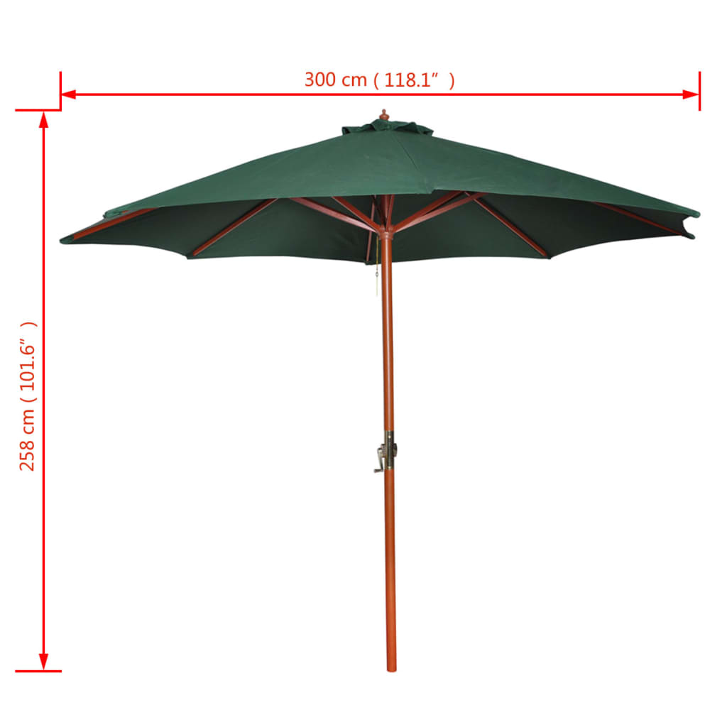 vidaXL Umbrelă de soare, verde, 258 cm vidaXL Umbrelă de soare, verde, 258 cm