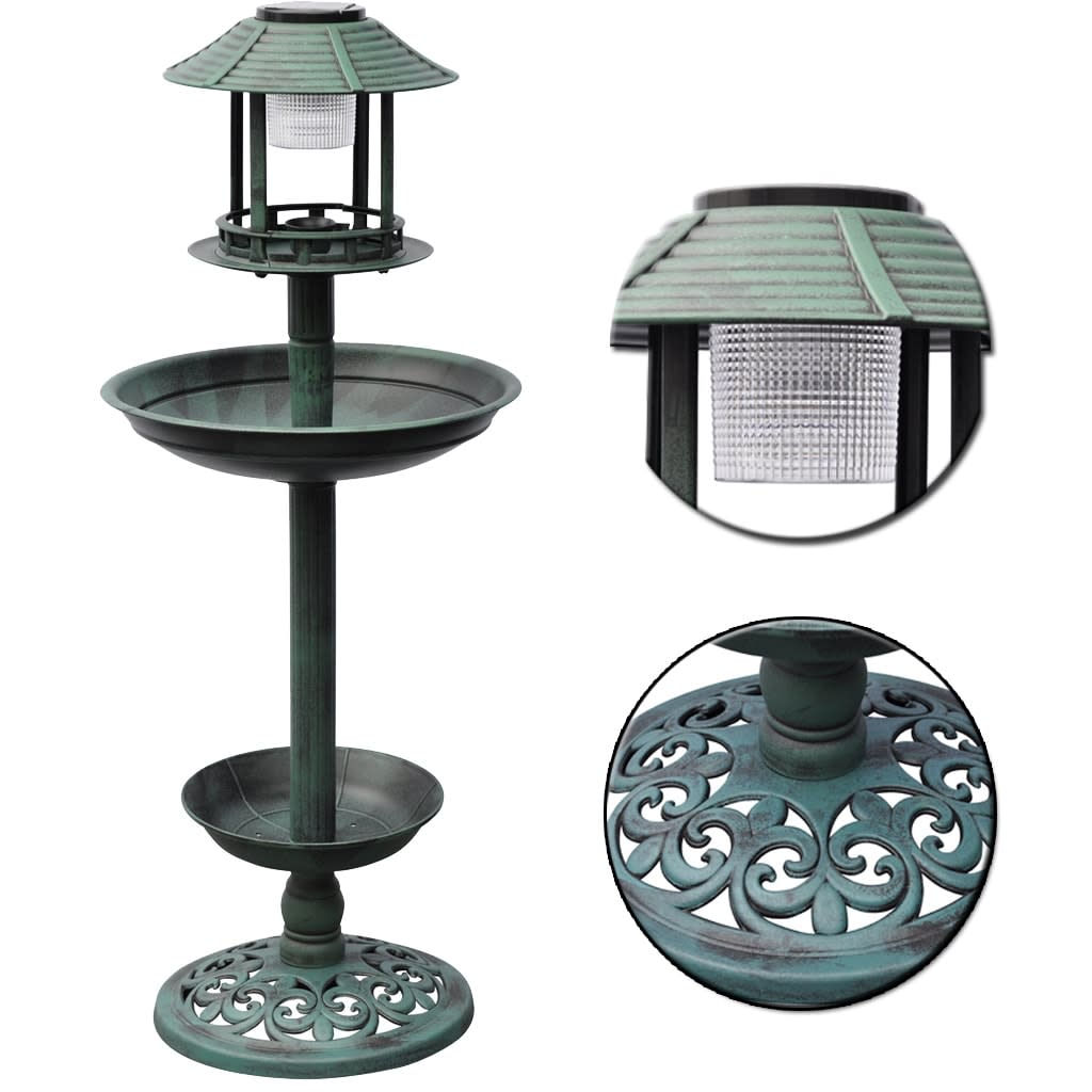 vidaXL Fântână/hrănitor pentru păsări cu lumină solară vidaXL Fântână/hrănitor pentru păsări cu lumină solară