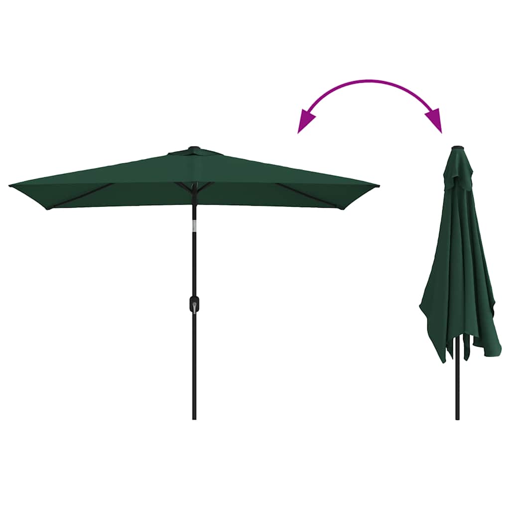 vidaXL Umbrelă de soare dreptunghiulară 200 x 300 cm, Verde