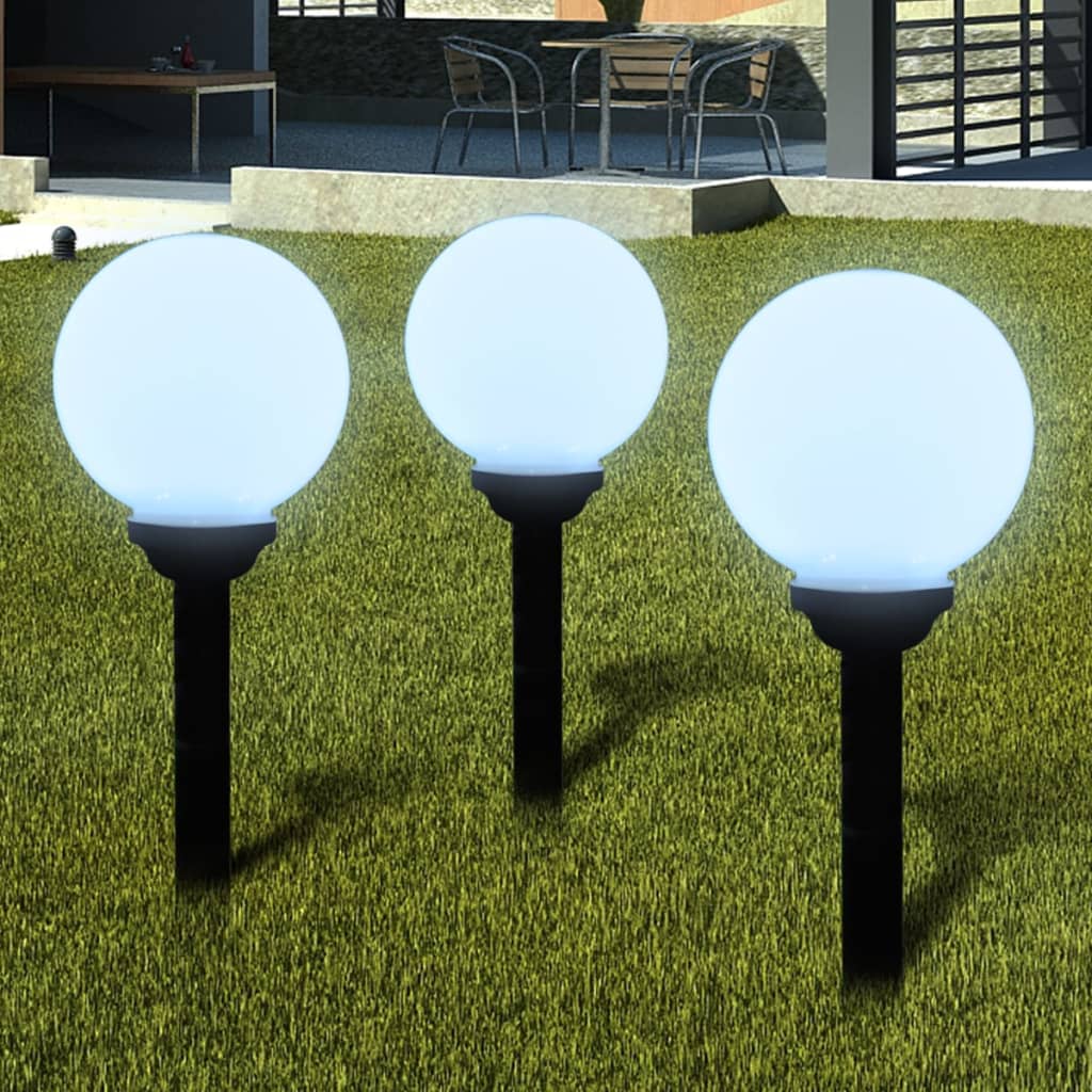 vidaXL Lămpi de exterior pentru alei LED 3 buc. 20 cm, cu țăruș de sol vidaXL Lămpi de exterior pentru alei LED 3 buc. 20 cm, cu țăruș de sol