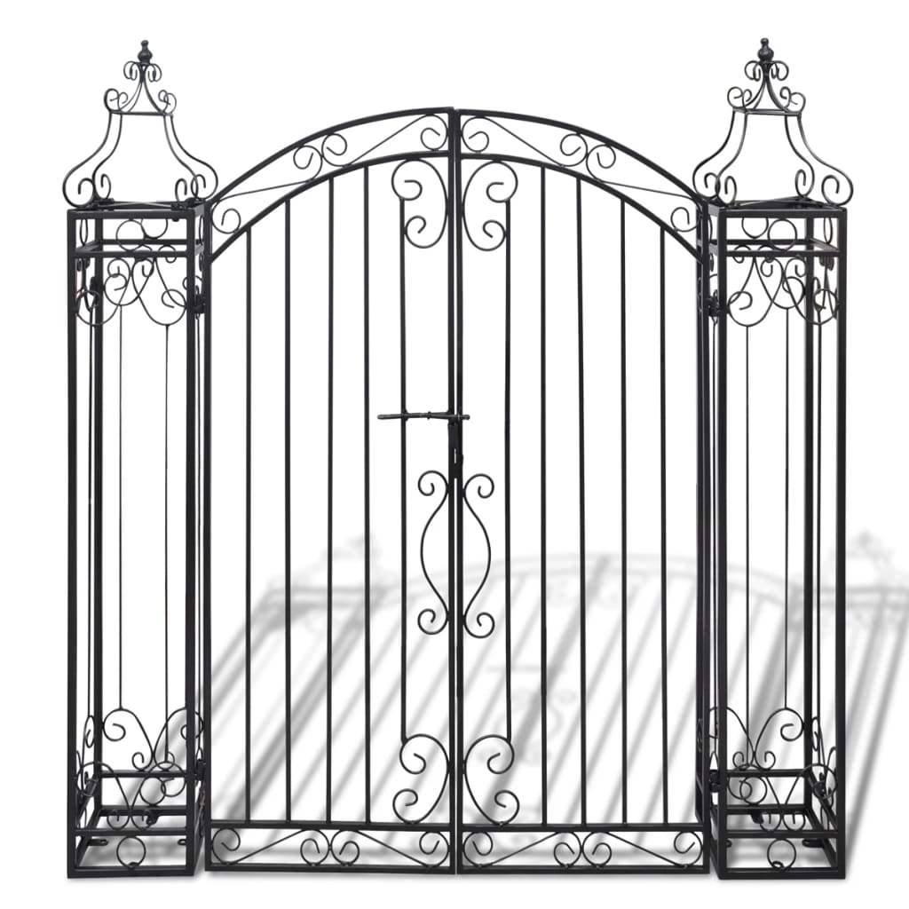 vidaXL Poartă de grădină ornamentală, fier forjat, 122 x 20,5 x 134 cm vidaXL Poartă de grădină ornamentală, fier forjat, 122 x 20,5 x 134 cm