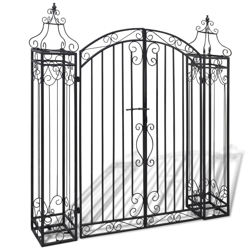 vidaXL Poartă de grădină ornamentală, fier forjat, 122 x 20,5 x 134 cm vidaXL Poartă de grădină ornamentală, fier forjat, 122 x 20,5 x 134 cm