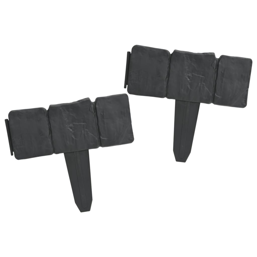 vidaXL Gard de grădină / gazon aspect piatră, 41 buc., 10 m, plastic