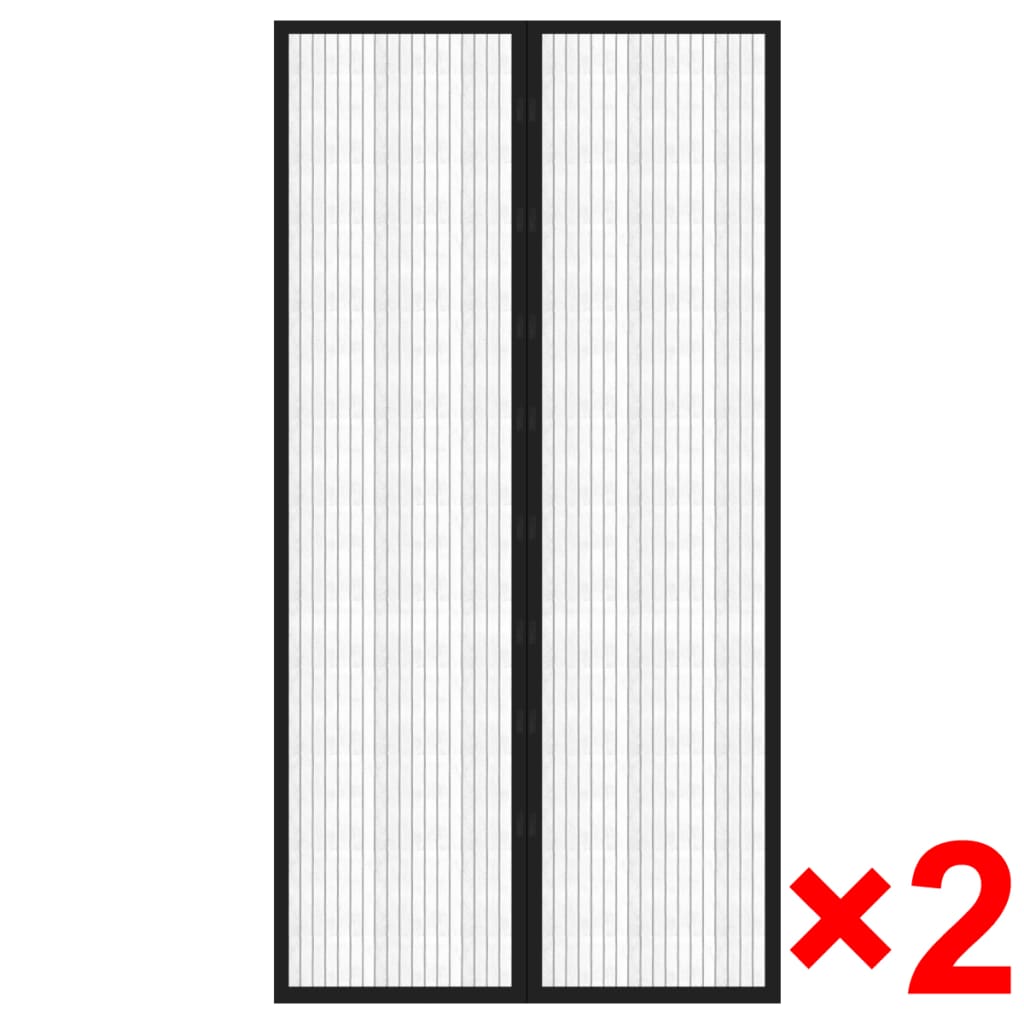 vidaXL Perdea anti insecte cu benzi scai, 210 x 100 cm, 2 buc, negru vidaXL Perdea anti insecte cu benzi scai, 210 x 100 cm, 2 buc, negru