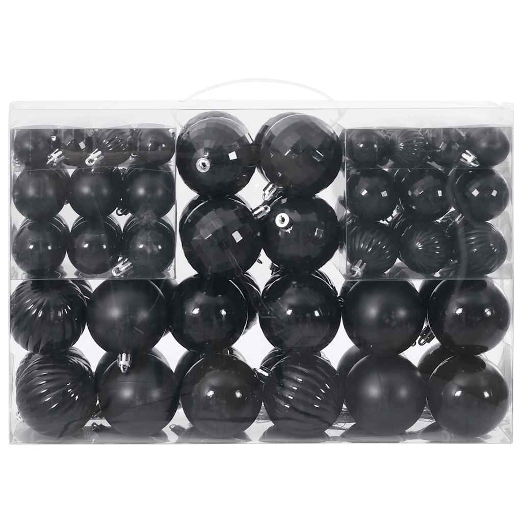 vidaXL Baldouri de Crăciun 100 buc Negru Ø3/4/6 cm vidaXL Baldouri de Crăciun 100 buc Negru Ø3/4/6 cm