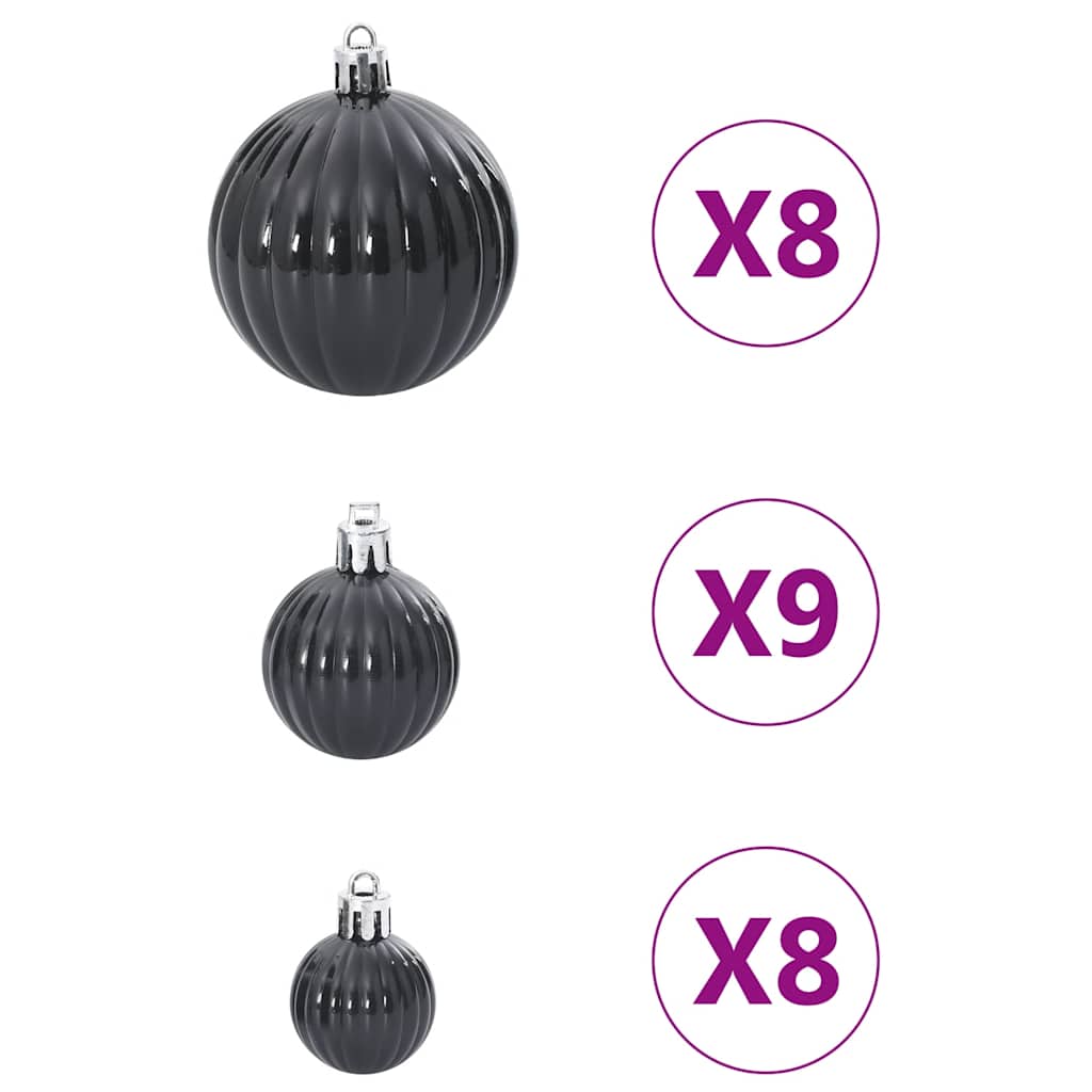 vidaXL Baldouri de Crăciun 100 buc Negru Ø3/4/6 cm vidaXL Baldouri de Crăciun 100 buc Negru Ø3/4/6 cm