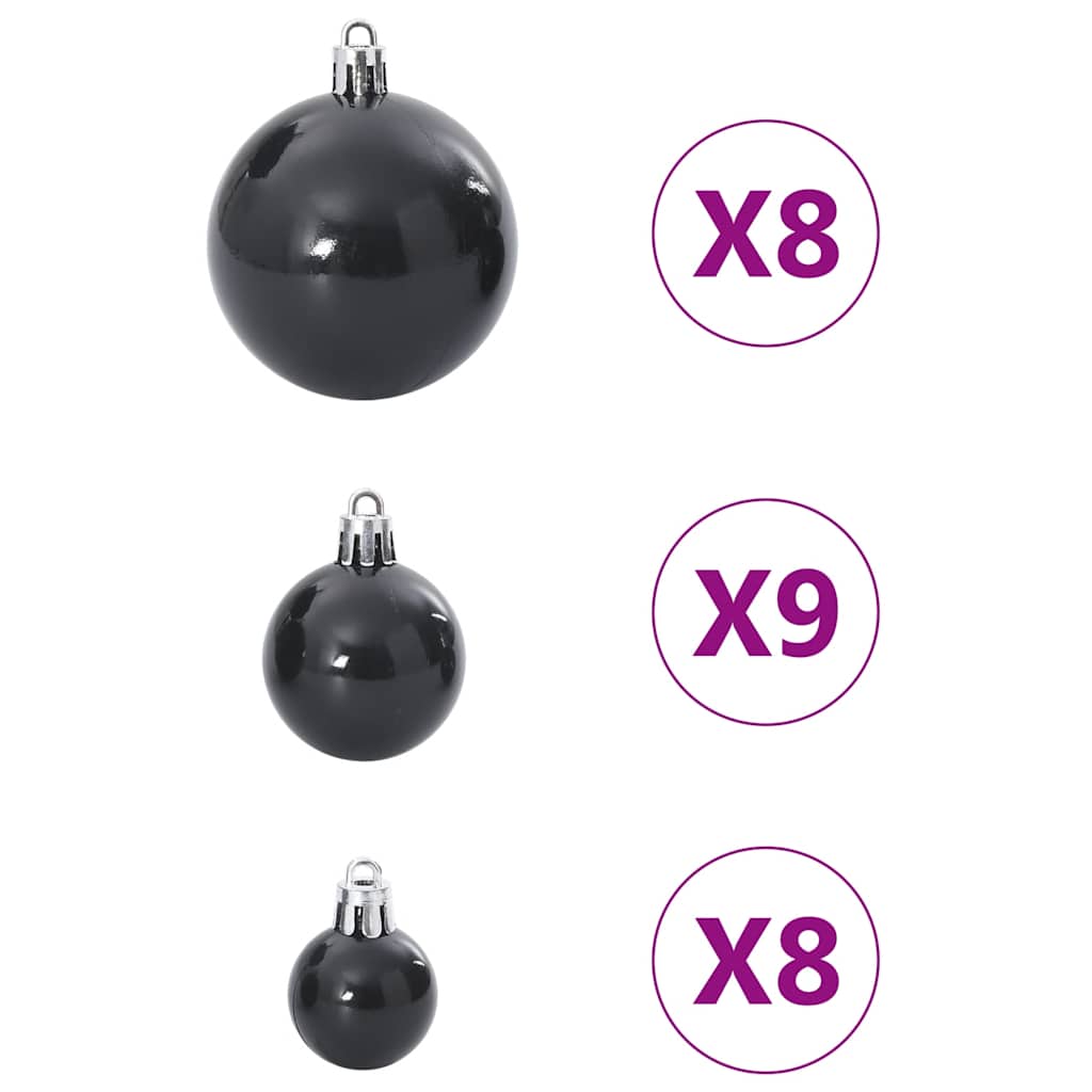 vidaXL Baldouri de Crăciun 100 buc Negru Ø3/4/6 cm vidaXL Baldouri de Crăciun 100 buc Negru Ø3/4/6 cm